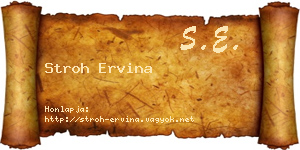 Stroh Ervina névjegykártya